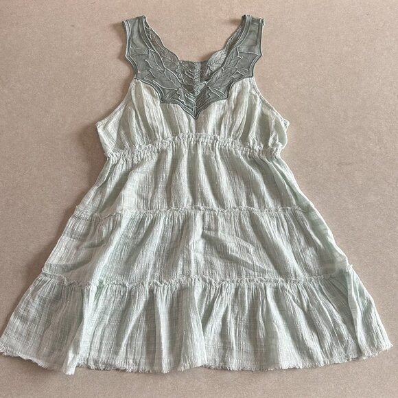 Free People Plaid Sparkle Gauze Tunic in Sky ALT ASO Gabriella Montez - Picture 5 of 11